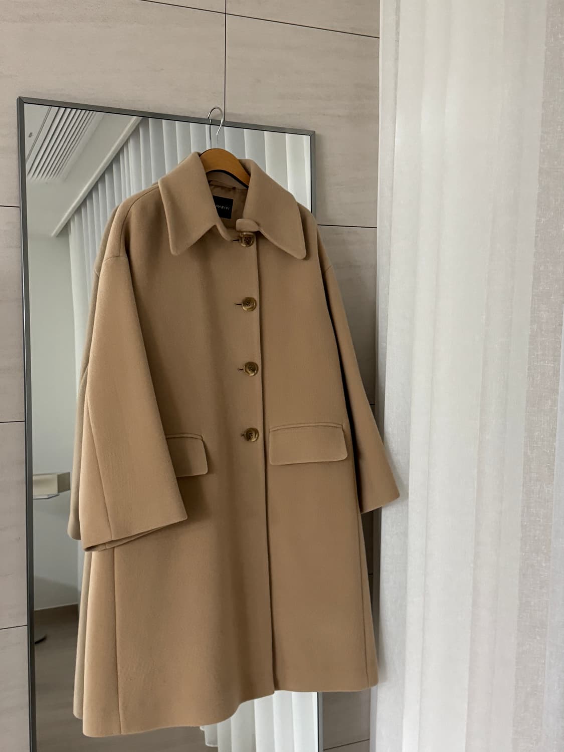 <1회 착용🖤> 엠포리오 아르마니 Emporio Armani 카멜 코트 상품이미지6