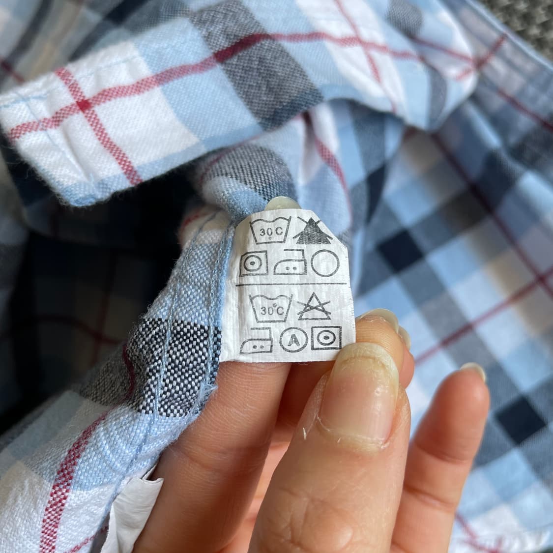 CHAPS 챕스 스카이블루 블랙 체크 원포켓 반팔 셔츠 L 상품이미지5