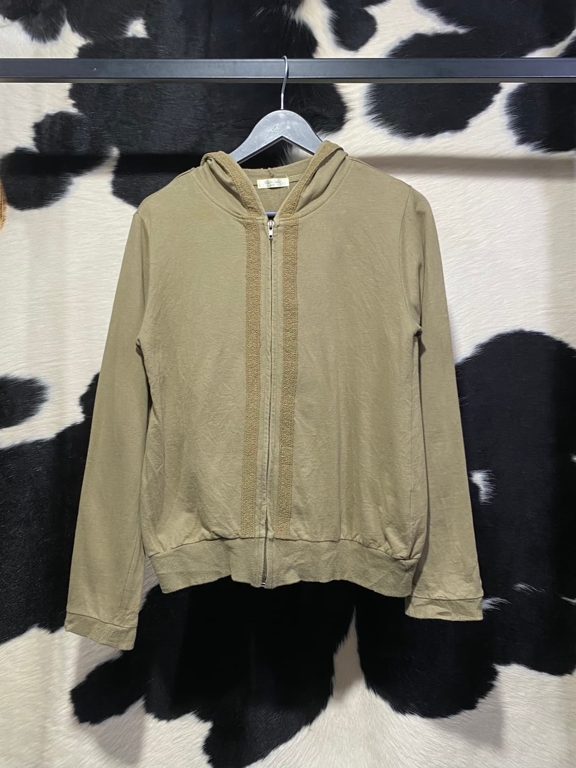 Black dog 레이스 트리밍 카키 후드집업 상품이미지2