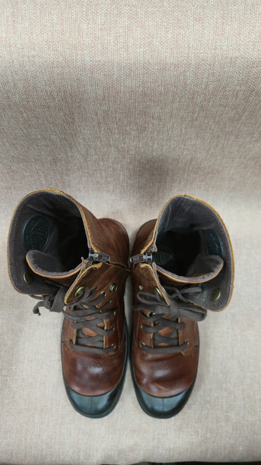 팔라디움 275mm- 배기 레더  워커 부츠 브라운 가죽 상품이미지2