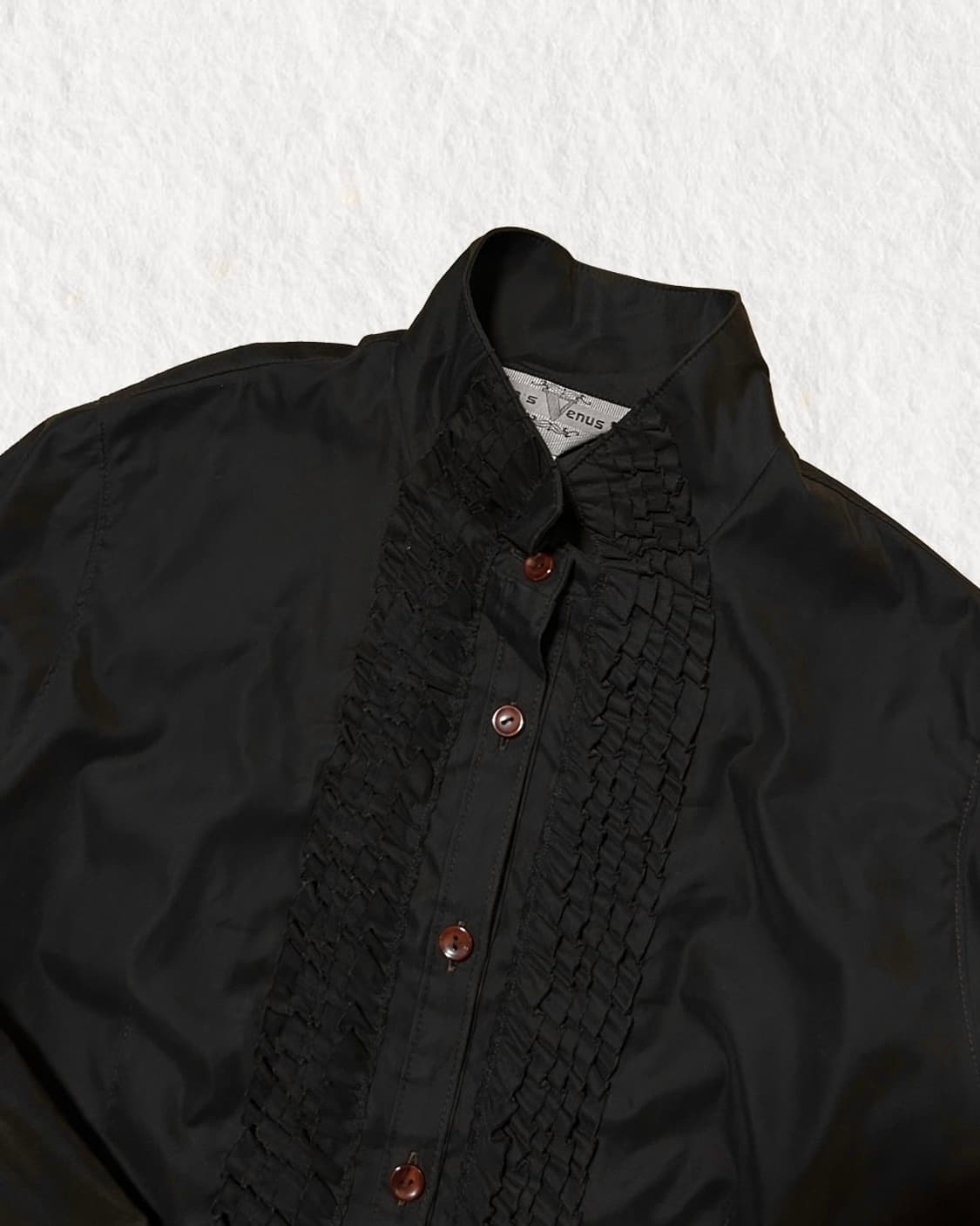 빈티지 프릴 다크브라운 셔츠 상품이미지2