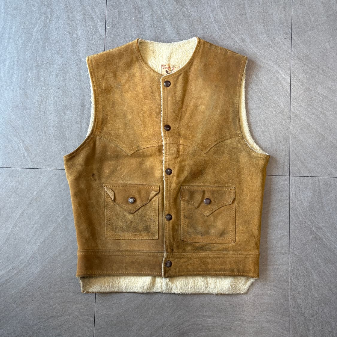 50-60년대 생산 빈티지 스웨이드 조끼 자켓 상품이미지1