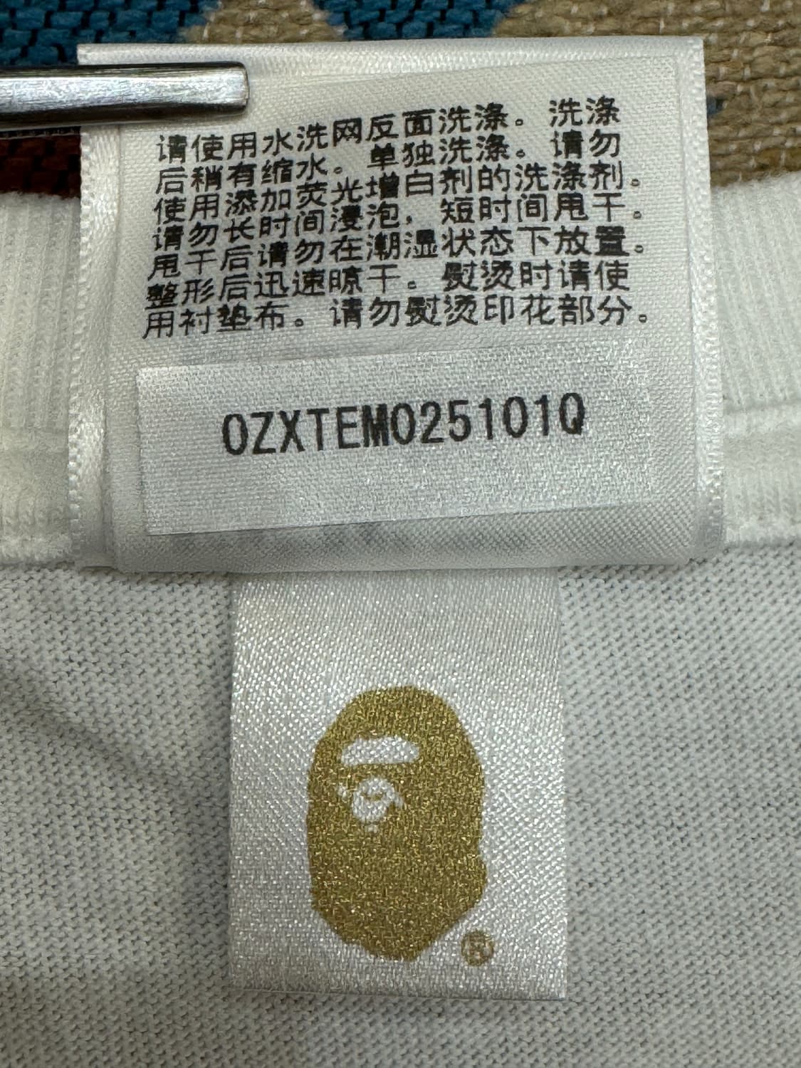 [M] 베이프 뉴 멀티 카모 컬리지 티셔츠 화이트 상품이미지4