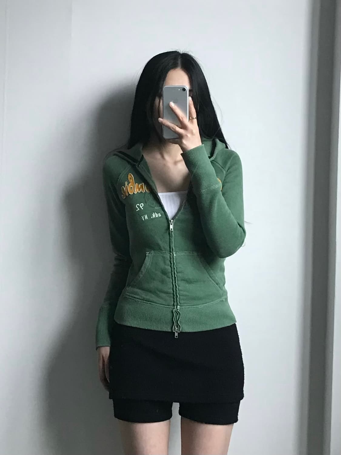 아베크롬비 y2k 와투케 그린 딱붙 후드집업 상품이미지1