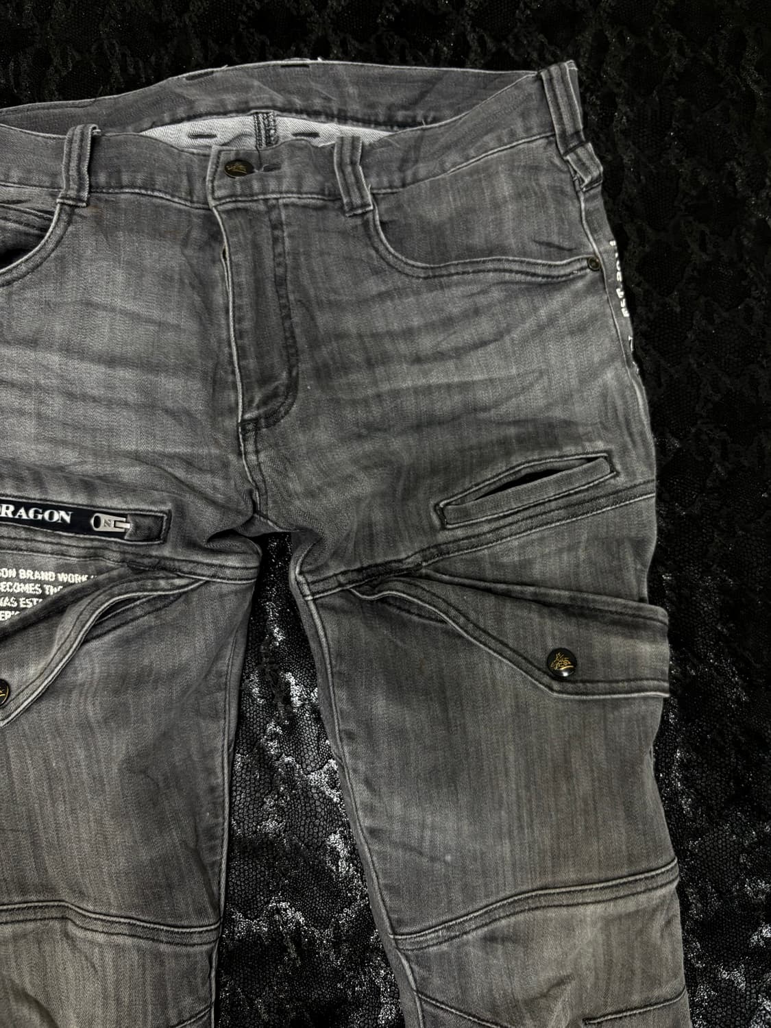 “Vintage” Grey Slim Fit Biker Pants 상품이미지7