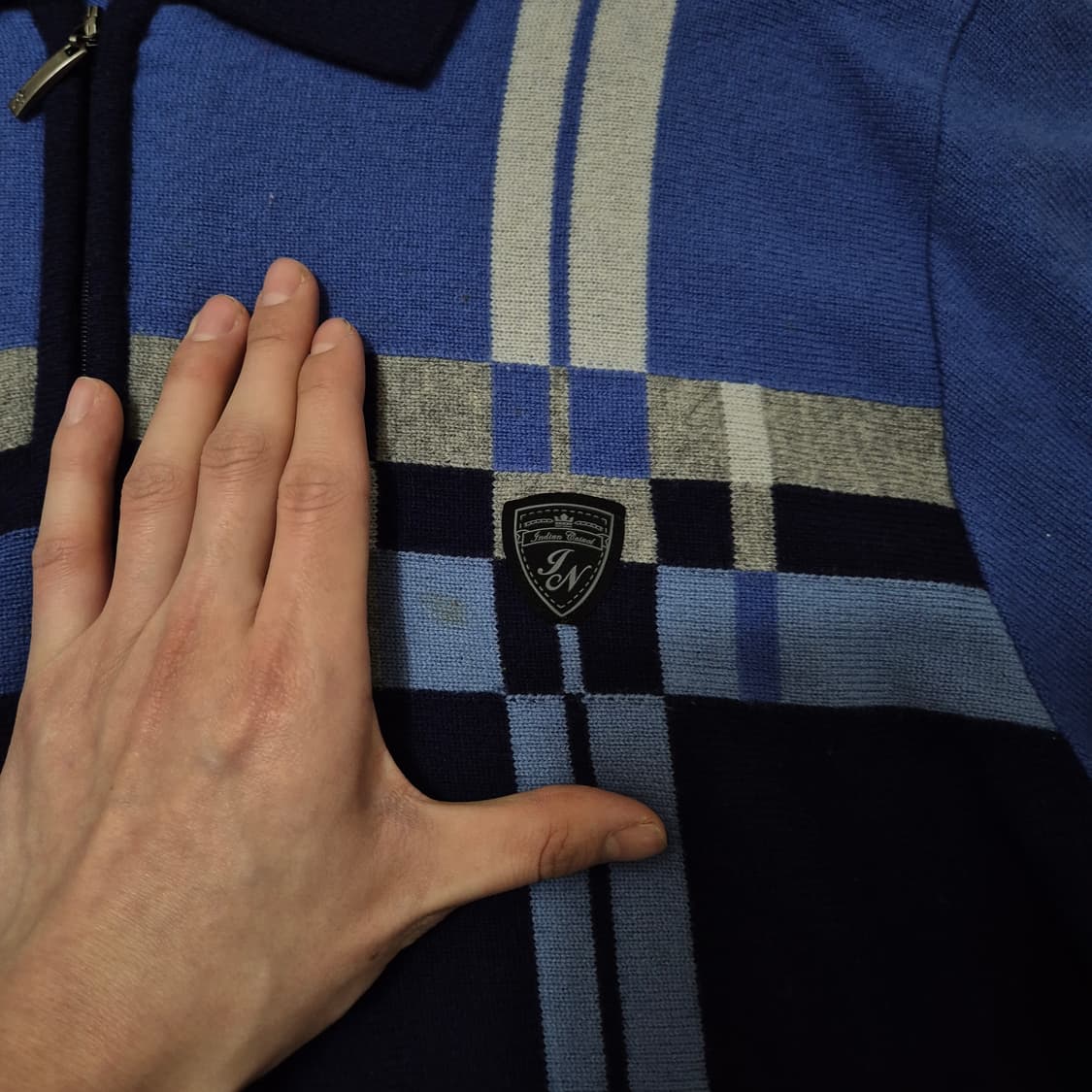 인디안 남성 버튼 클래스 반집업 니트 L(100) 상품이미지5