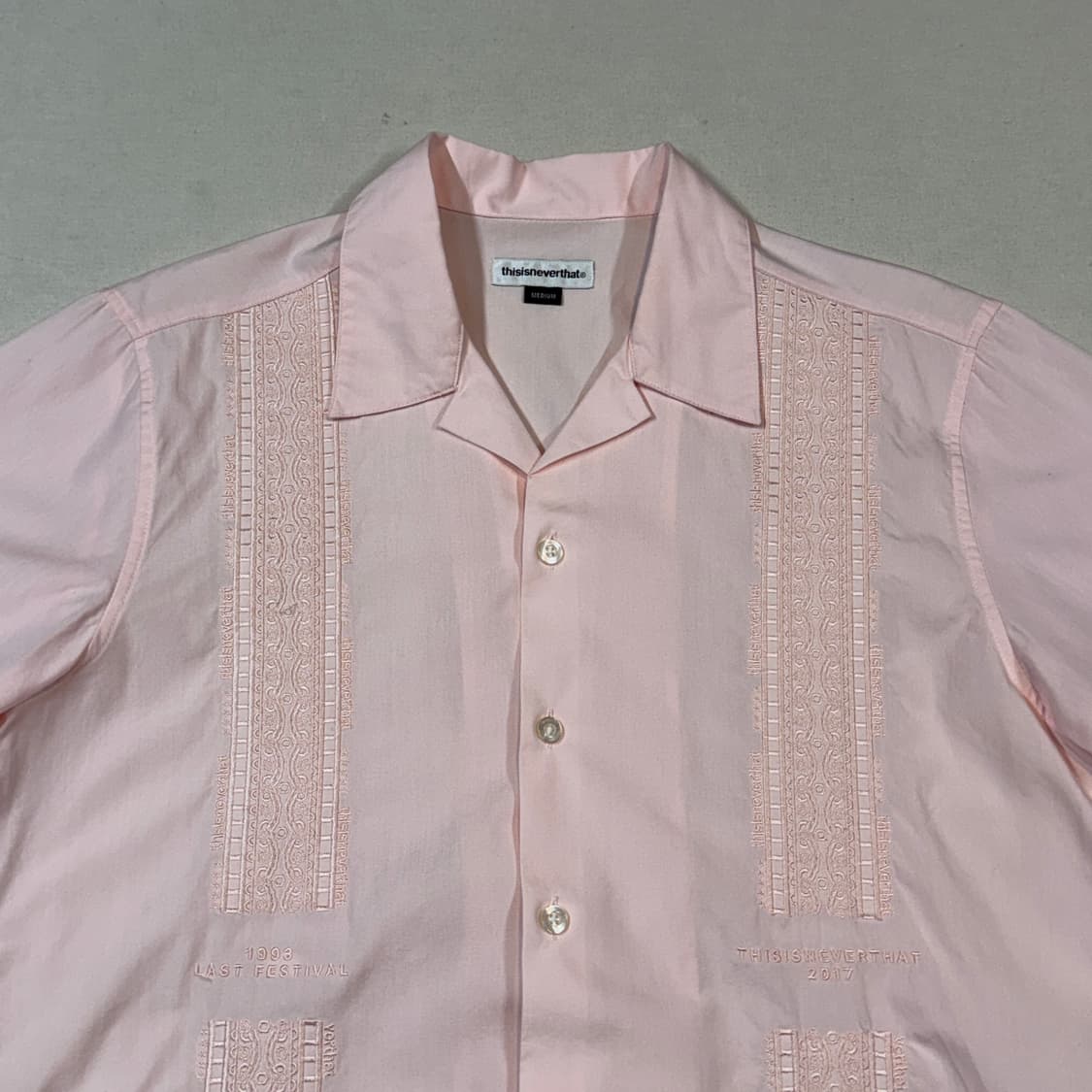 M) 디스이즈네버댓 구아야베라 쿠바 반팔 셔츠 핑크 상품이미지3