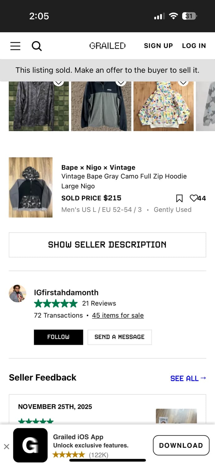 00s og nigo 베이프 후드집업 L 상품이미지7