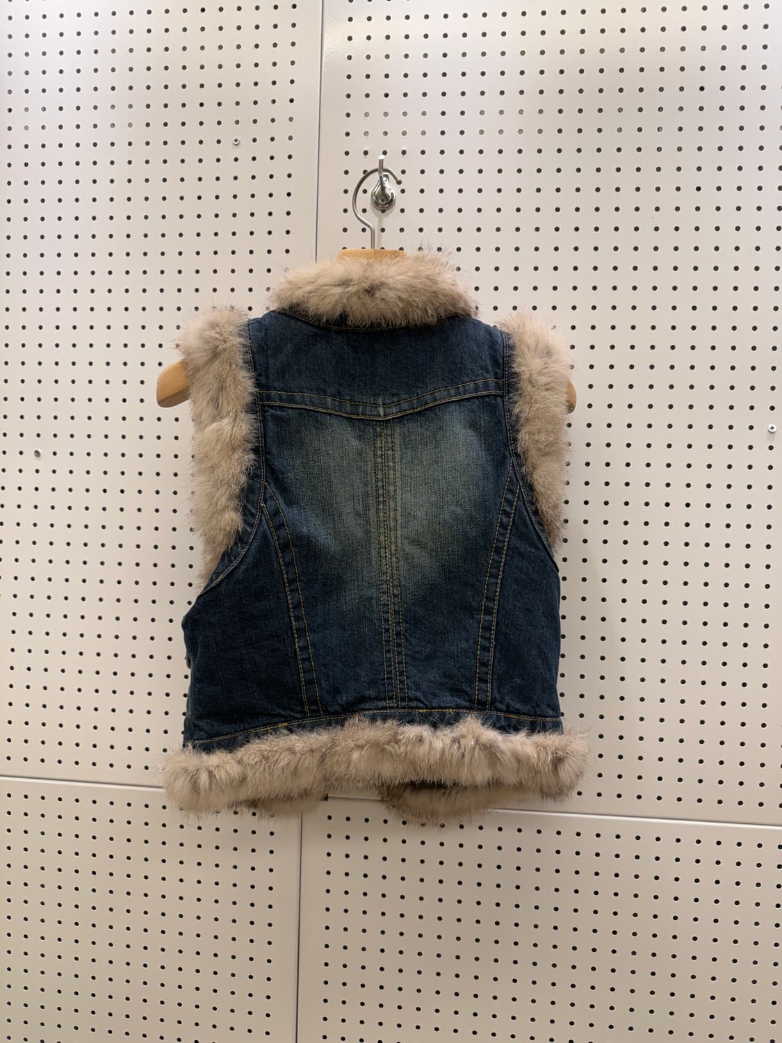 빈티지 데님 퍼 베스트 U1402 상품이미지3