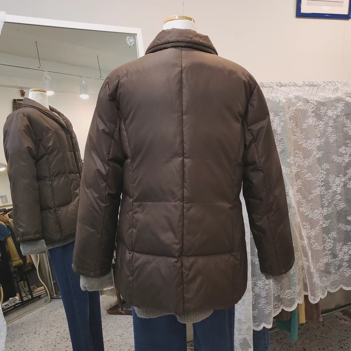 Cojana 초코브라운 덕다운 하프패딩 상품이미지8