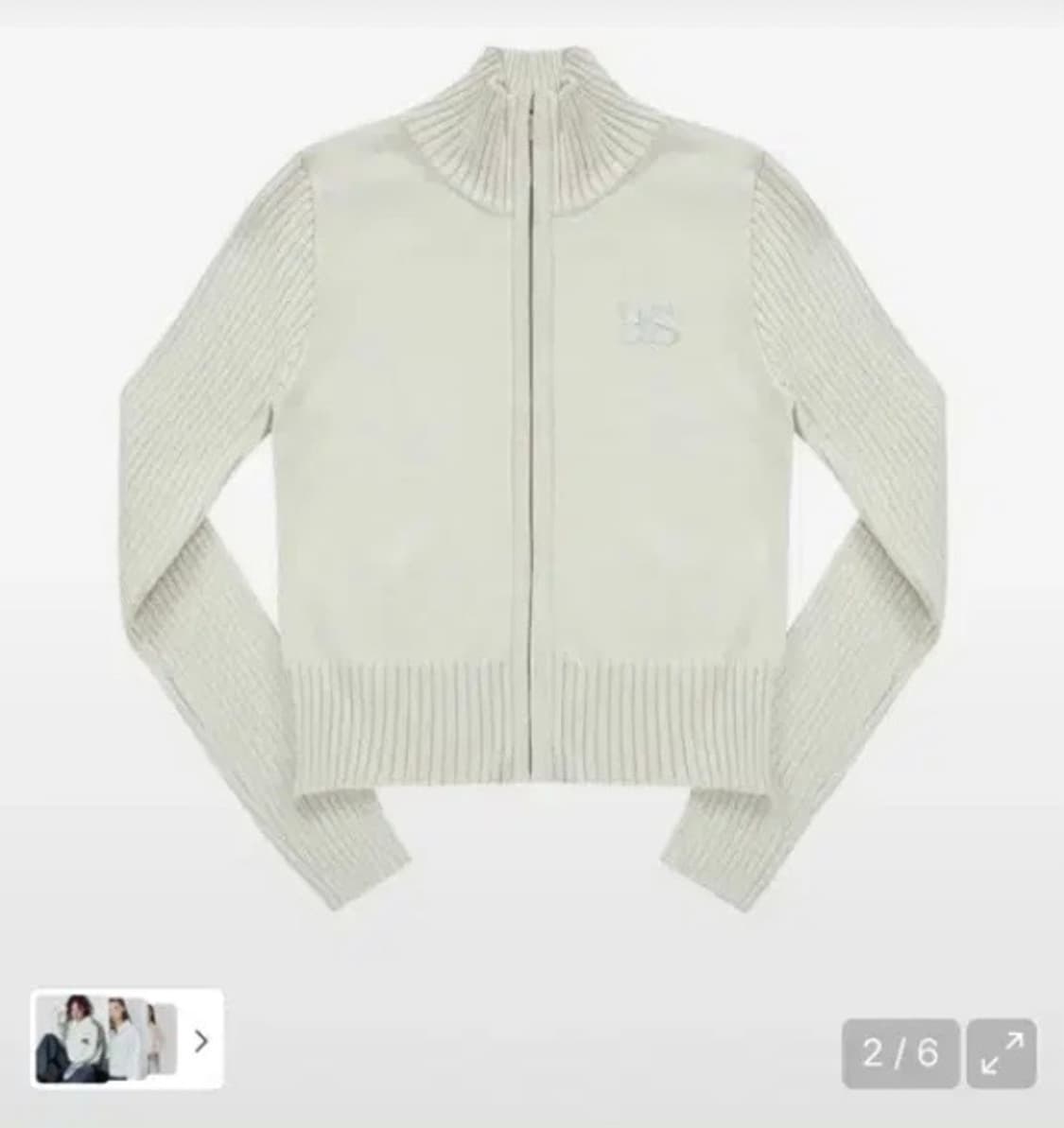 애즈온 마론 니트 집업 베이지 상품이미지1