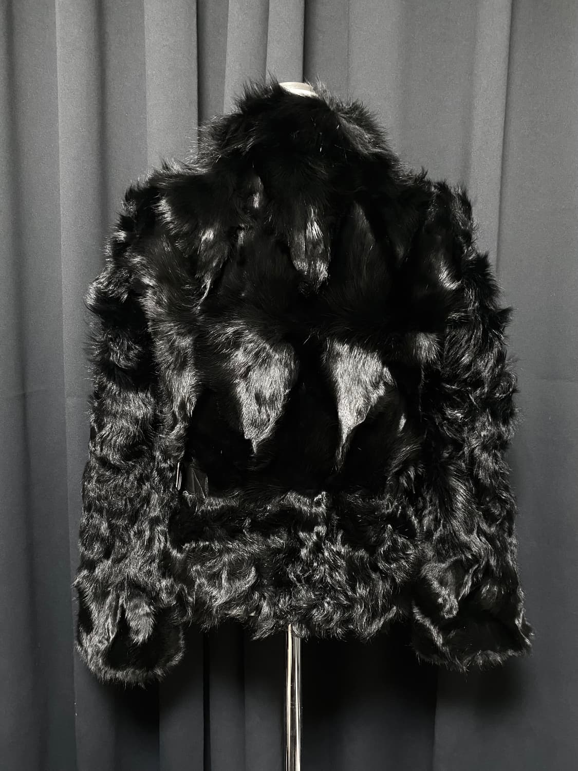 천연모피 폭스퍼 양가죽 하이넥 퍼자켓 빈티지 고스 락시크 상품이미지4