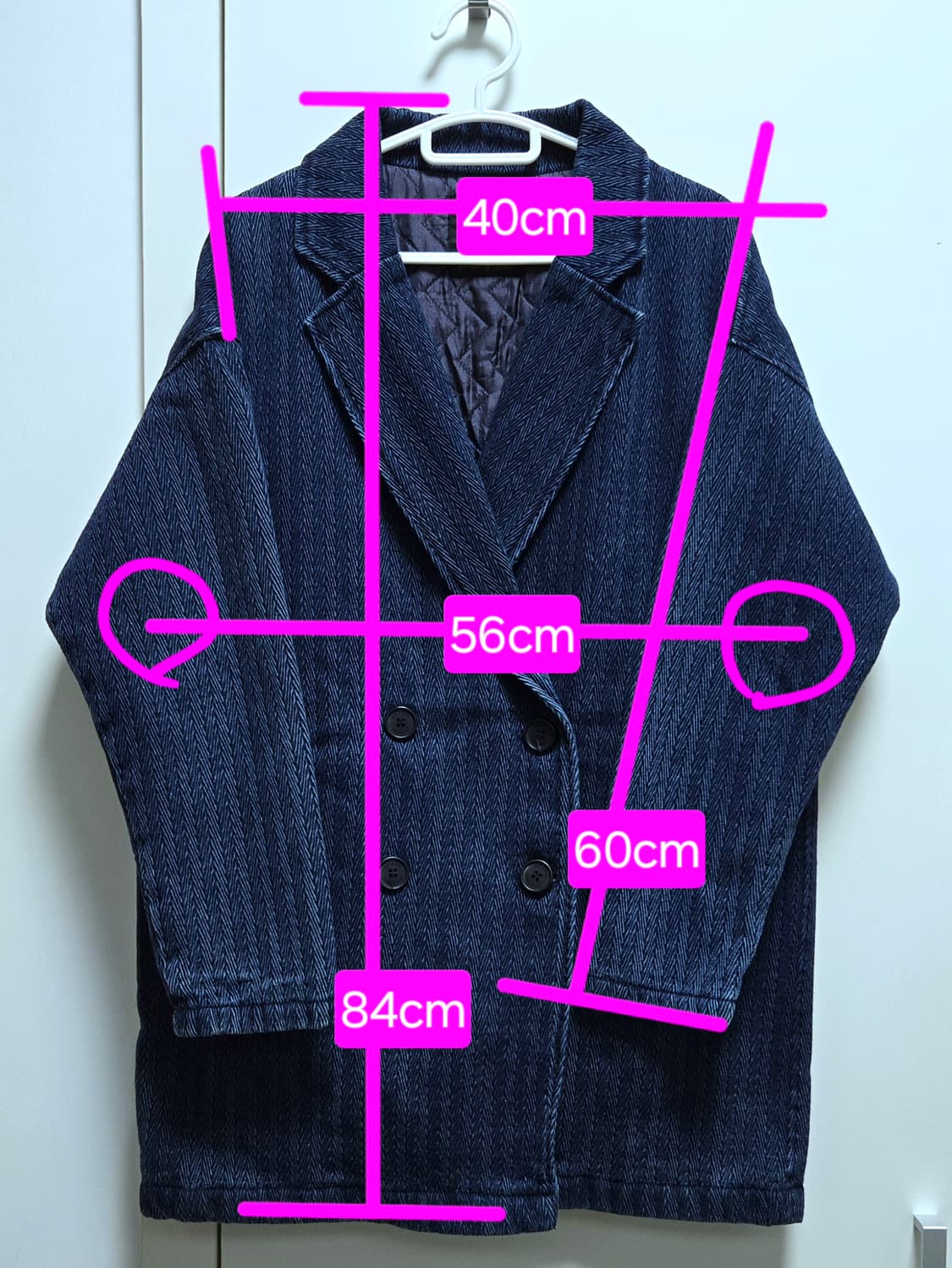 풀앤베어 데님 헤링본 헤비코트 S사이즈 상품이미지7