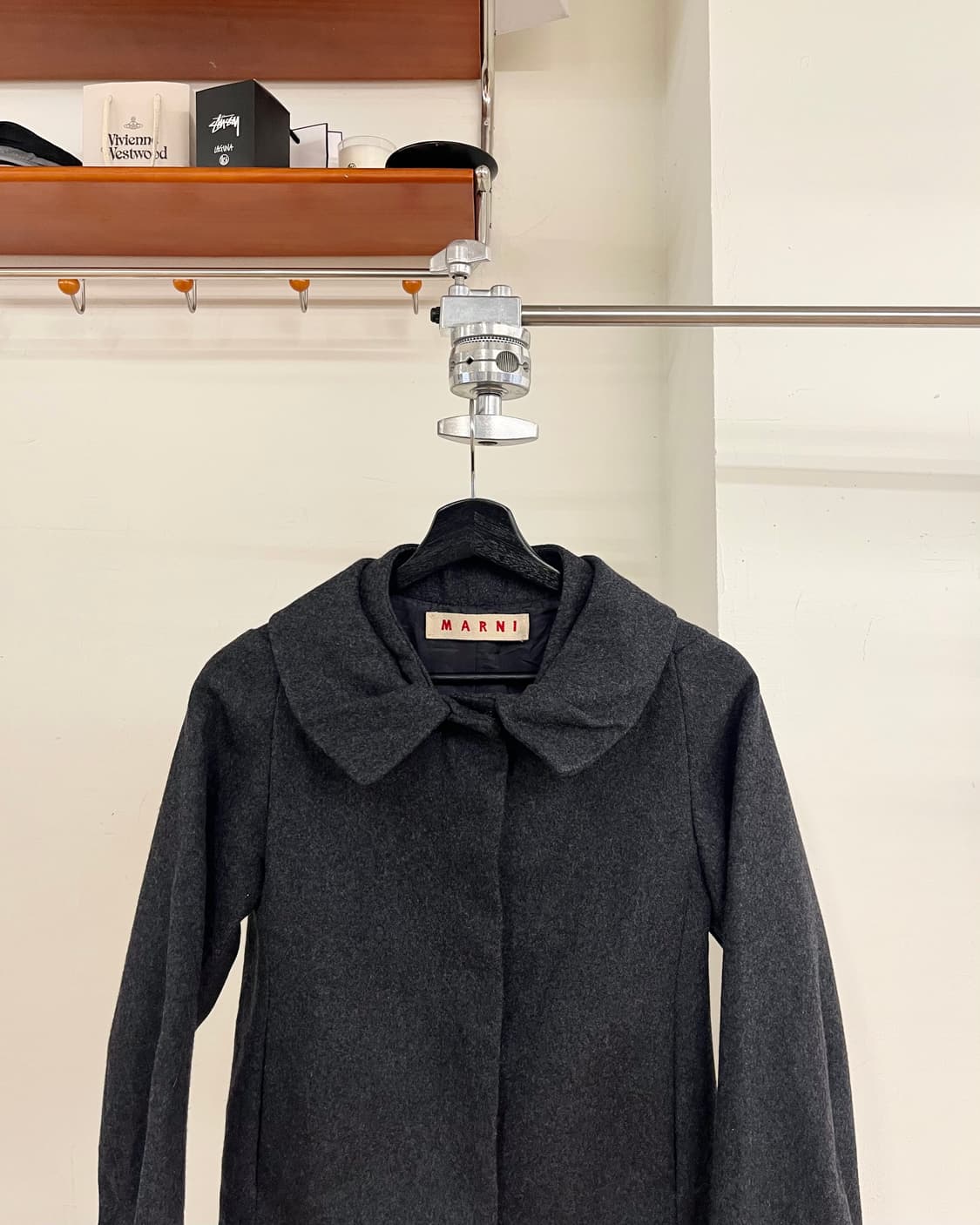마르니 차콜 울 블랜드 오버사이즈 칼라 자켓 상품이미지2