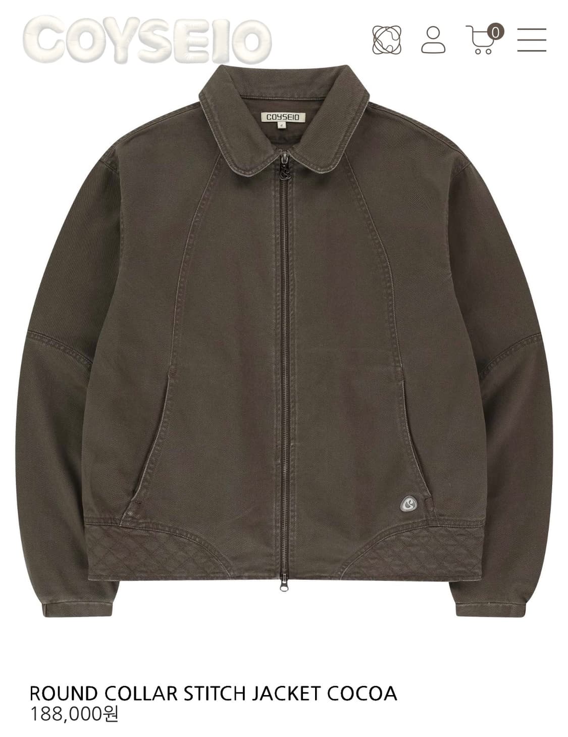 코이세이오 라운드 카라 스티치자켓 코코아 상품이미지1