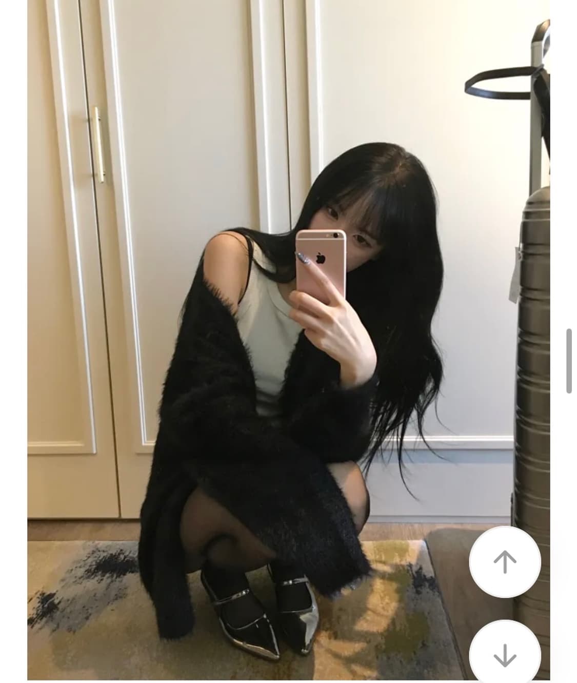 long fur cardigan 가디건 보세 블랙 털가디건 상품이미지2