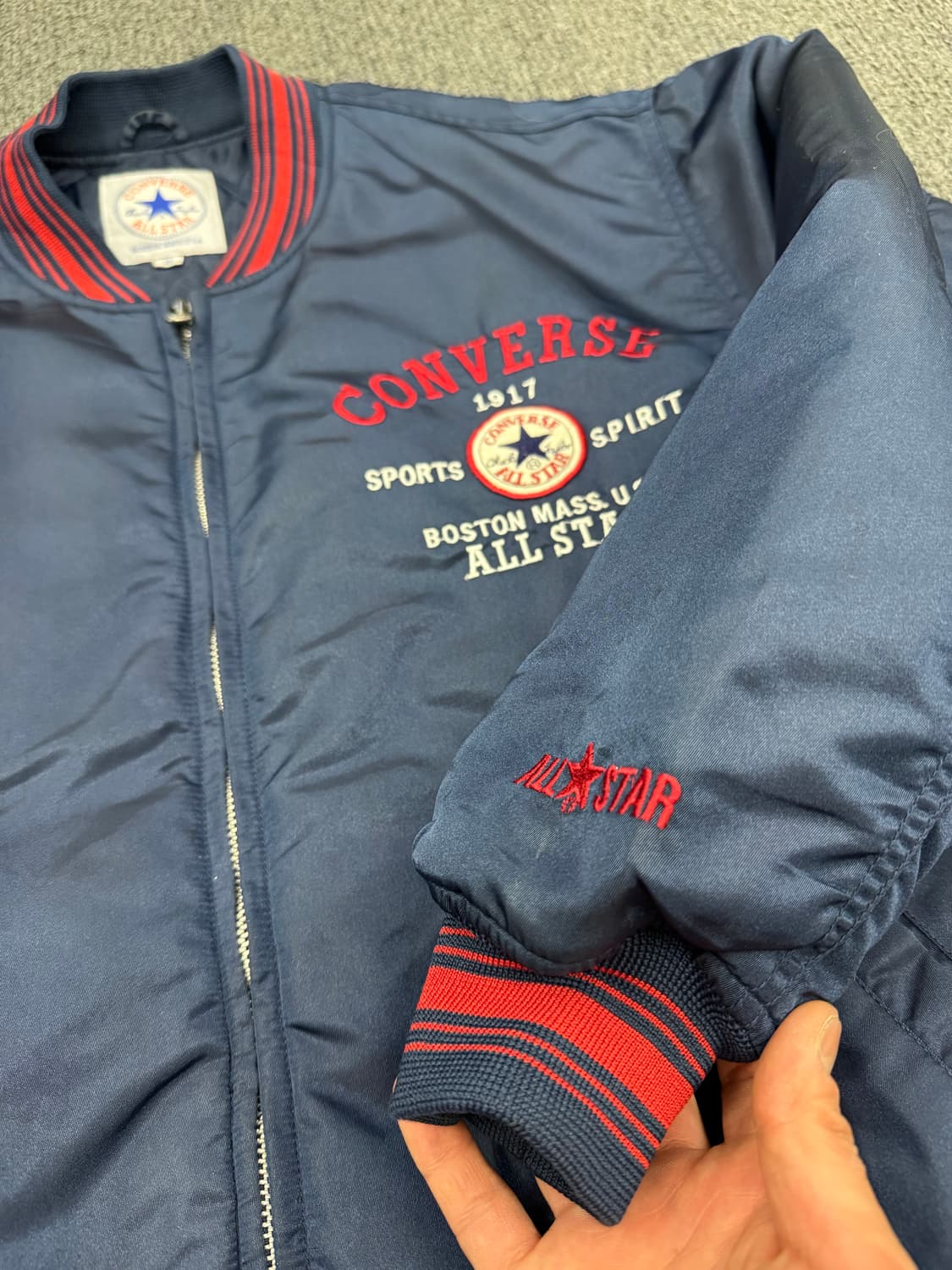 M)컨버스 빈티지 네이비 바시티 봄버 자켓 상품이미지4