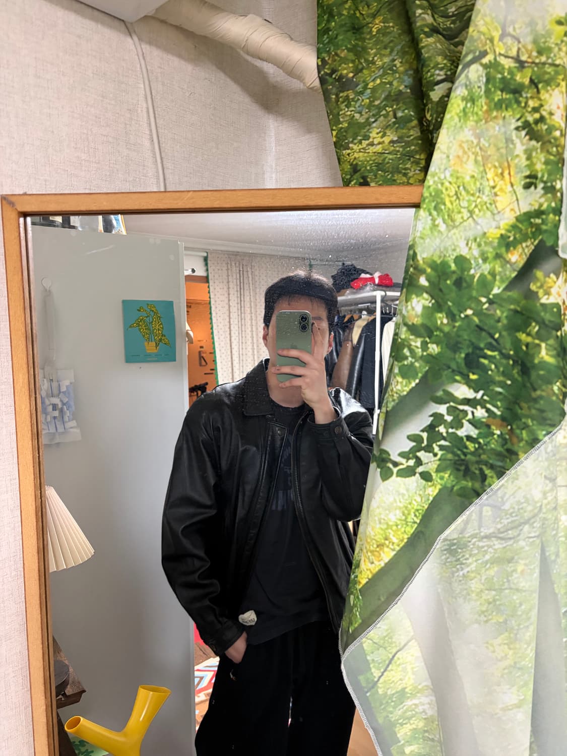 110) 00s 빈티지 램스킨 양가죽 봄버 자켓 상품이미지2