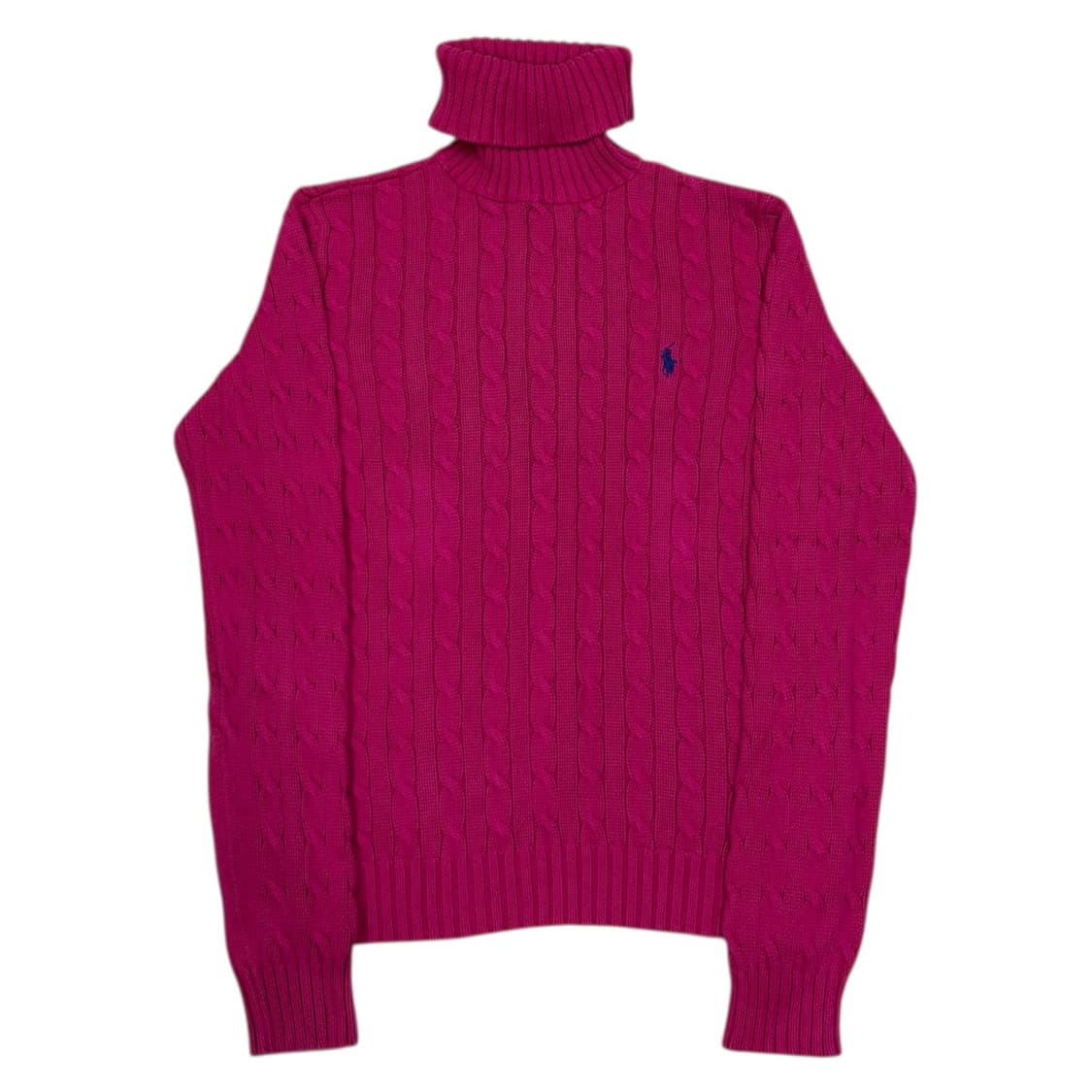 폴로 랄프로렌 스포츠 터틀넥 목폴라 케이블 니트 핑크 L 상품이미지1