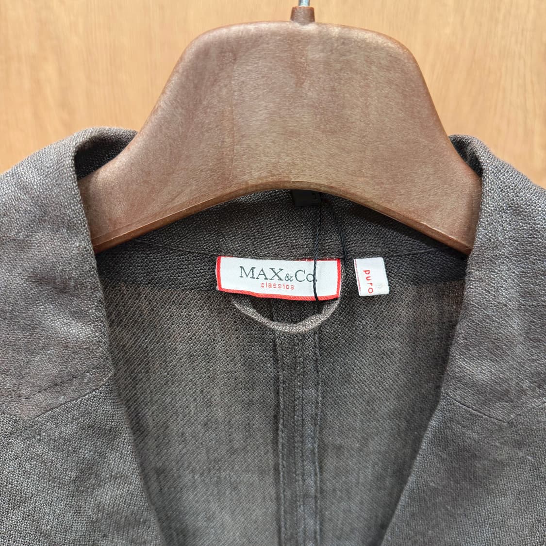 막스앤코 린넨 자켓 7부 소매 셔링 스트링 포켓 디테일 슬림핏 차콜 상품이미지6