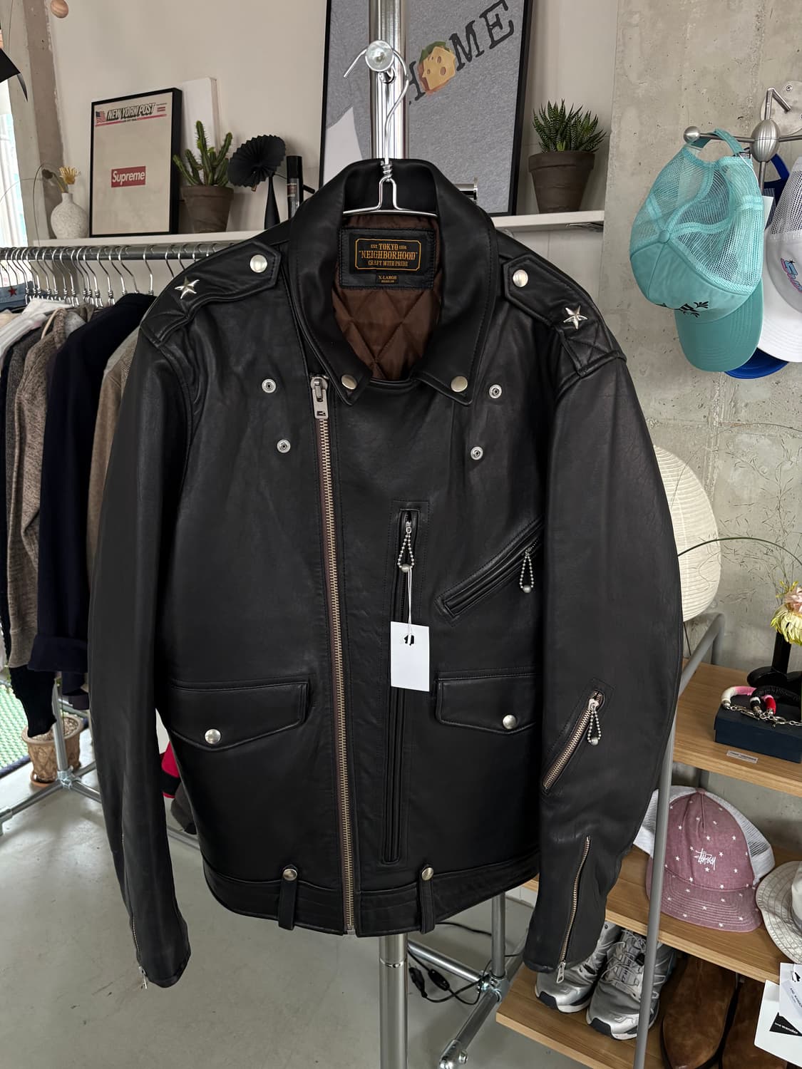 Neighborhood 네이버후드 레더 라이더 자켓 상품이미지1