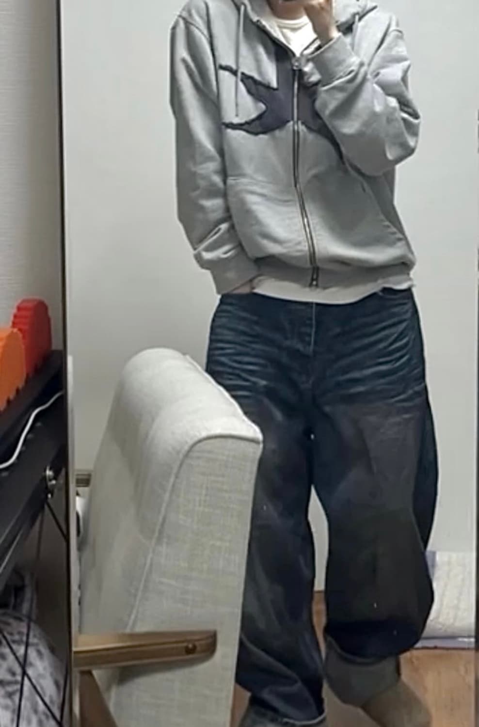 스케이터락 오일 워싱 데님 m 상품이미지6