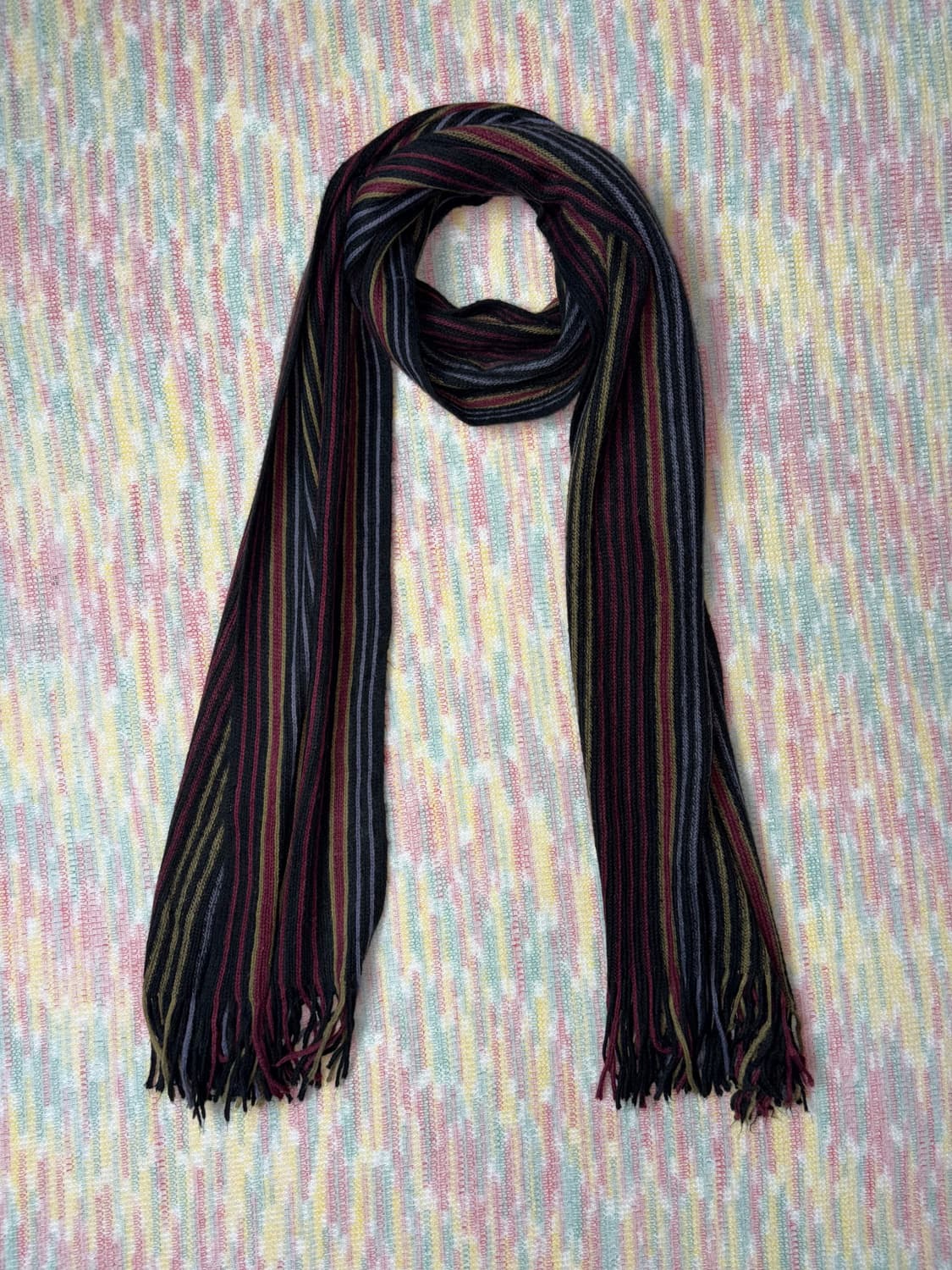 블랙 스트라이프 머플러 상품이미지1