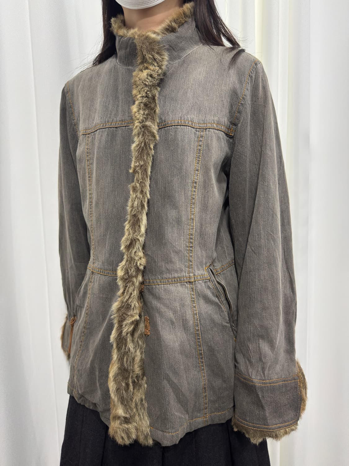 fur detail denim jacket 상품이미지4