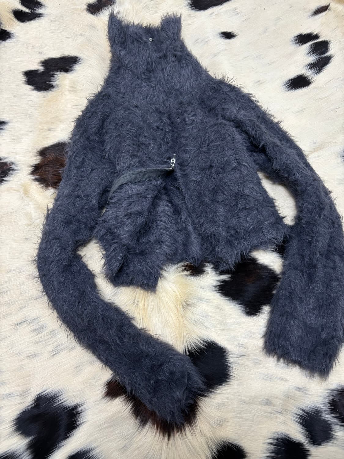 Navy Fur High-Neck 2-way Zip Up 상품이미지5