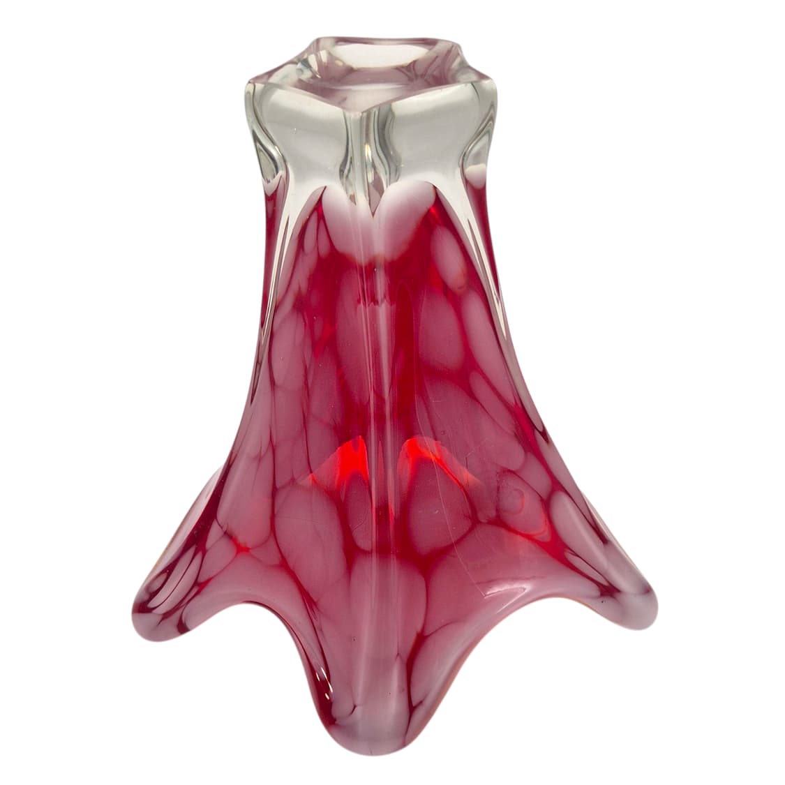 70s 이디얼 아트글라스 루비 마블 화병 상품이미지4