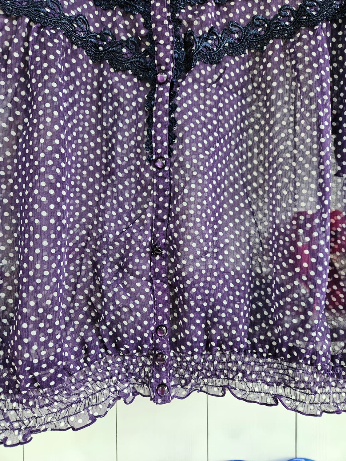 (axes femme) 도트 쉬폰 레이스 블라우스 상품이미지5