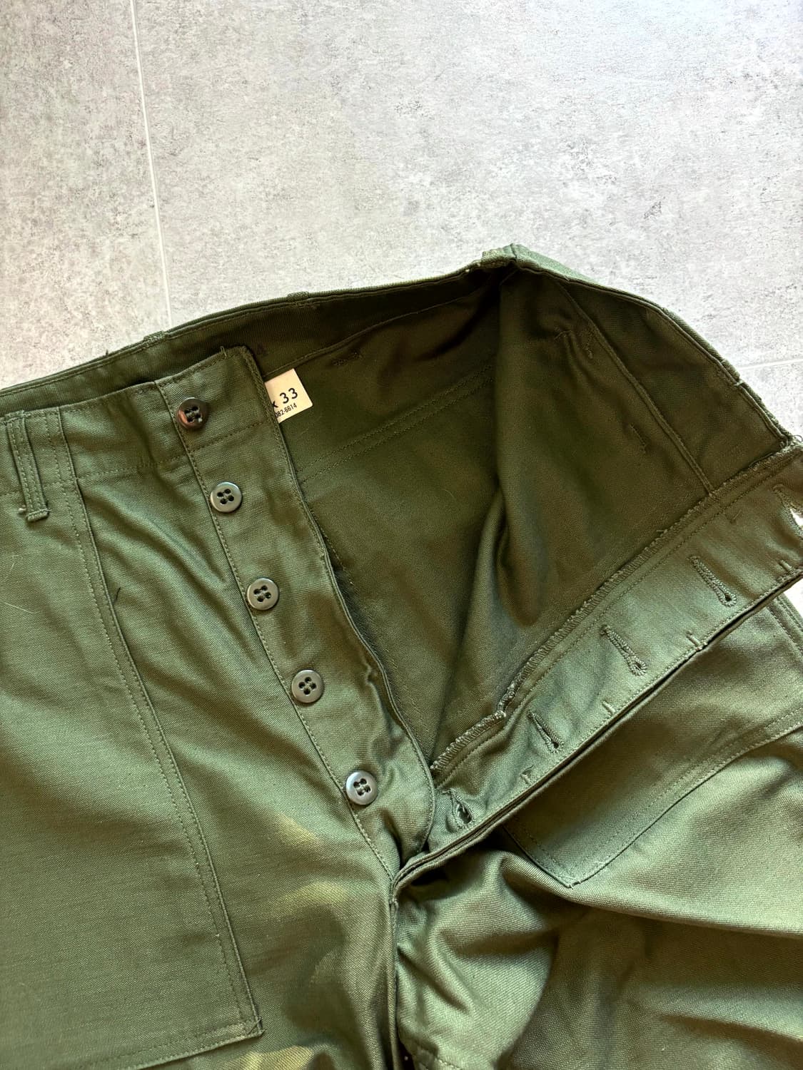 60's 미군 OG 107 퍼티그 팬츠 30" 데드스탁 상품이미지3