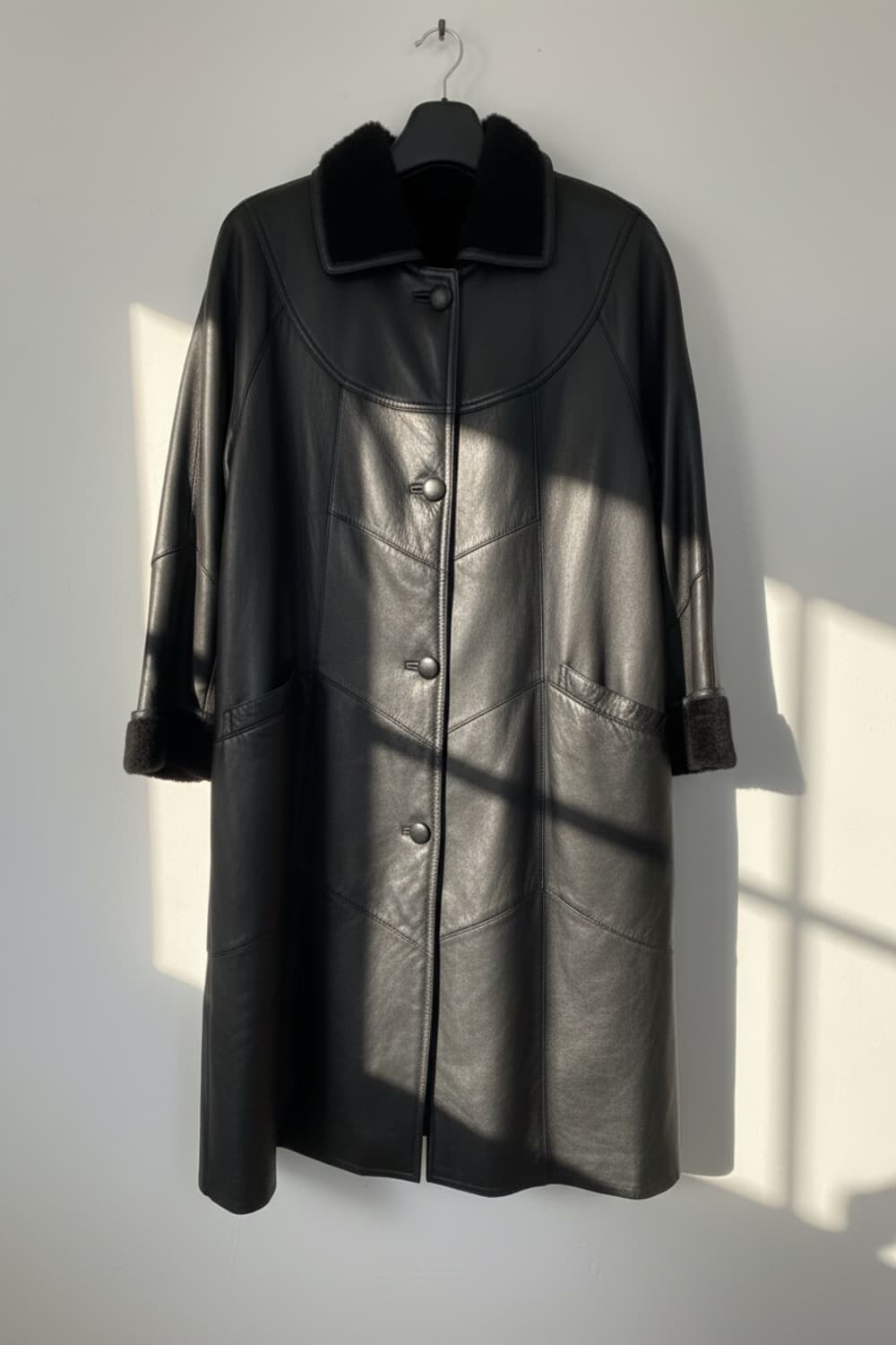 빈티지 시어링 레더 코트 상품이미지1