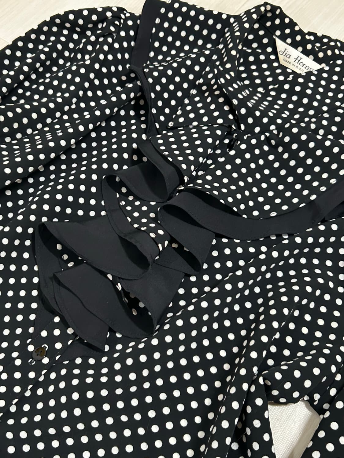 도트 프릴카라 쉬폰 블라우스 상품이미지2