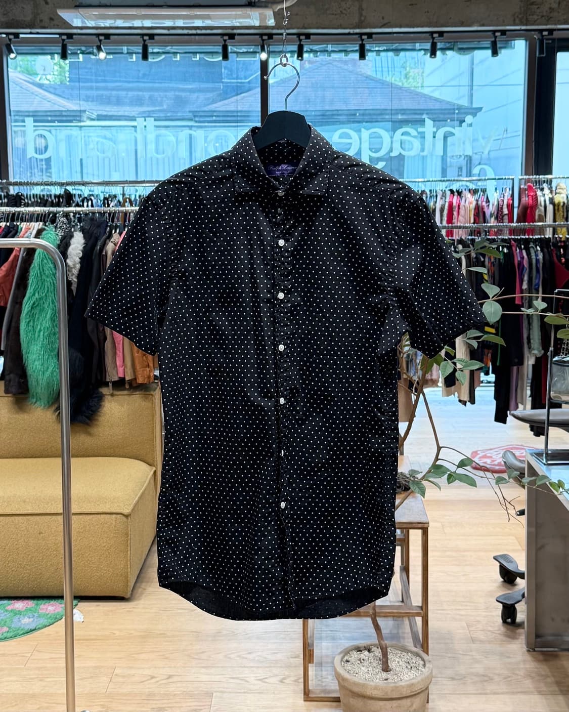 폴로 랄프로렌 퍼플라벨 블랙 도트 하프셔츠  상품이미지1