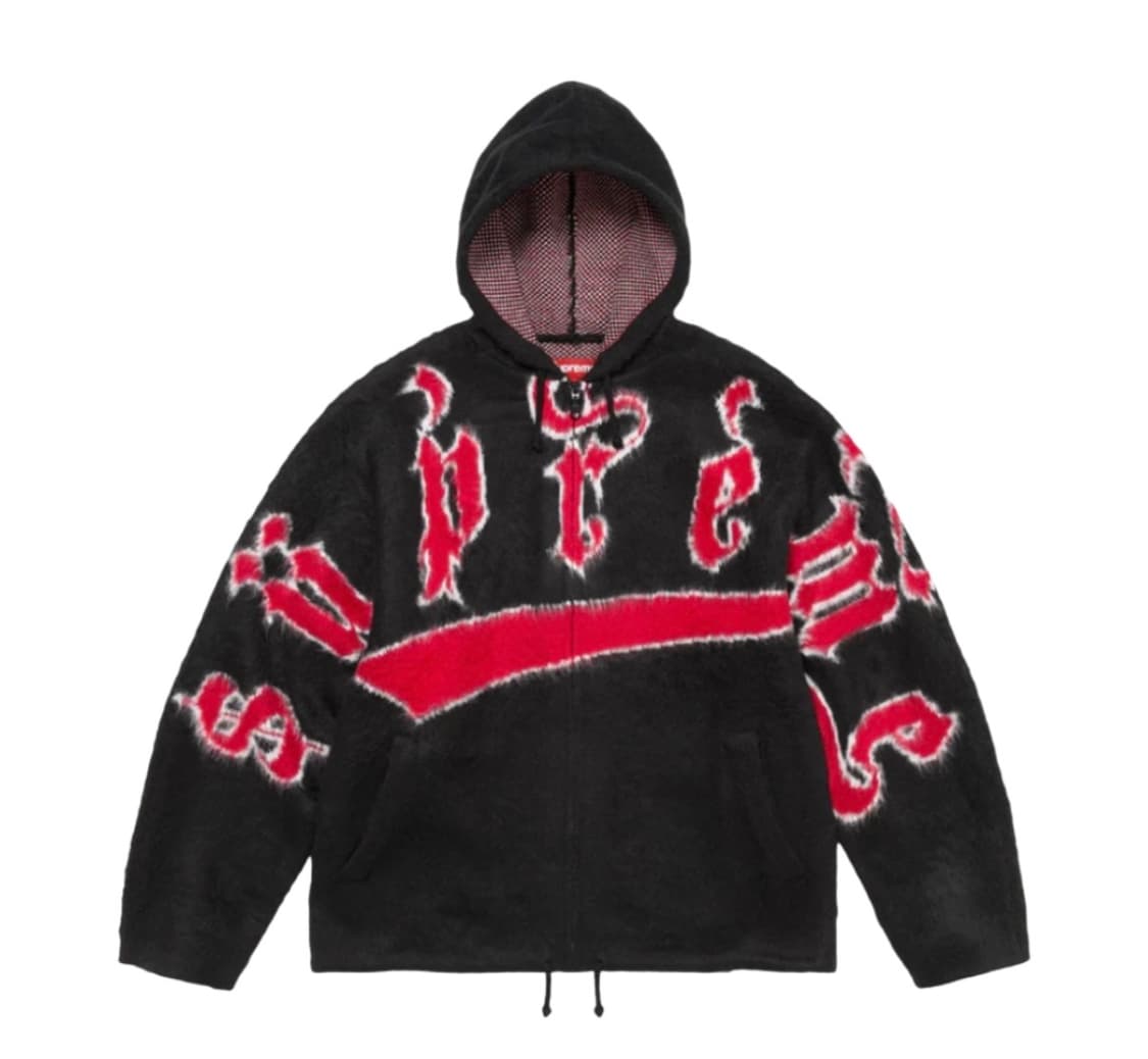 슈프림 악센트 브러쉬드 집업 후드 스웨터 블랙 - 24FW 상품이미지1