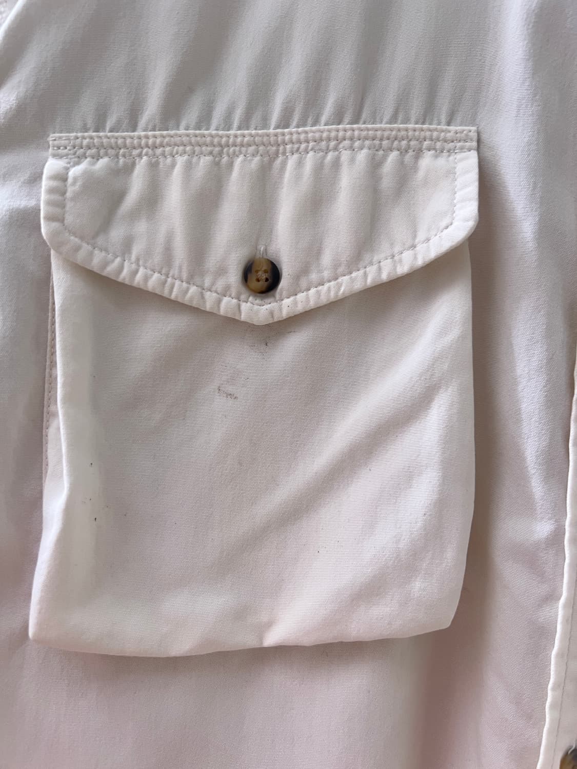[S]90's L.L.Bean 엘엘빈 2포켓 화이트 나일론 셔츠 상품이미지4