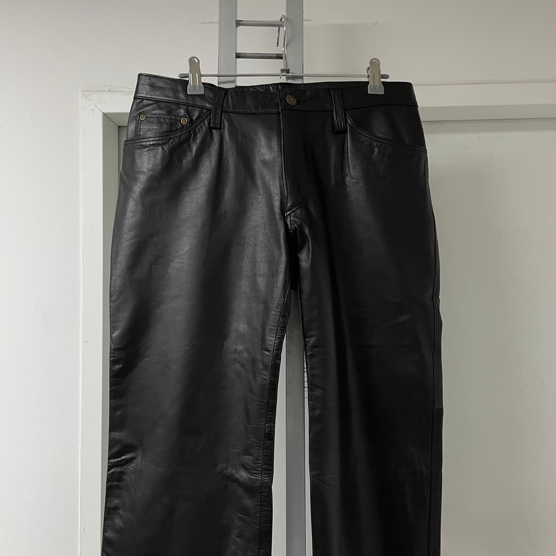 빈티지 블랙 레더 팬츠(소가죽) 34 상품이미지2
