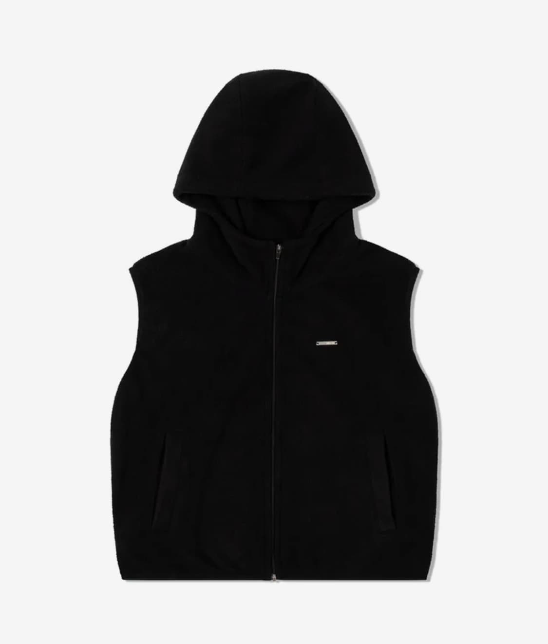 미세키서울 후디 집업 베스트 블랙 상품이미지2