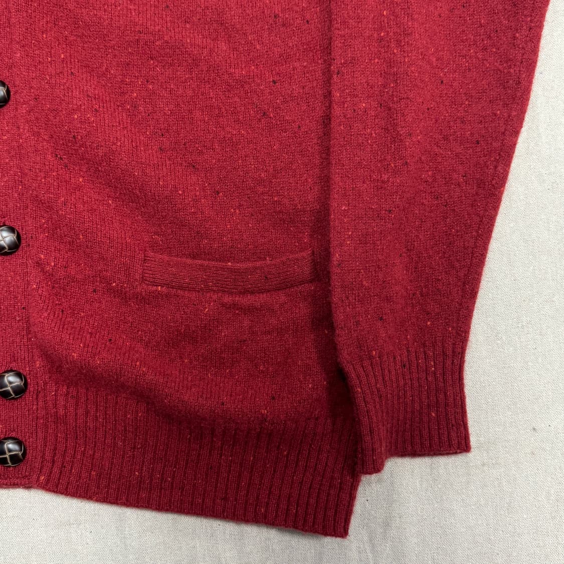 유니클로 멜란지패턴 레드 가디건 L 상품이미지3