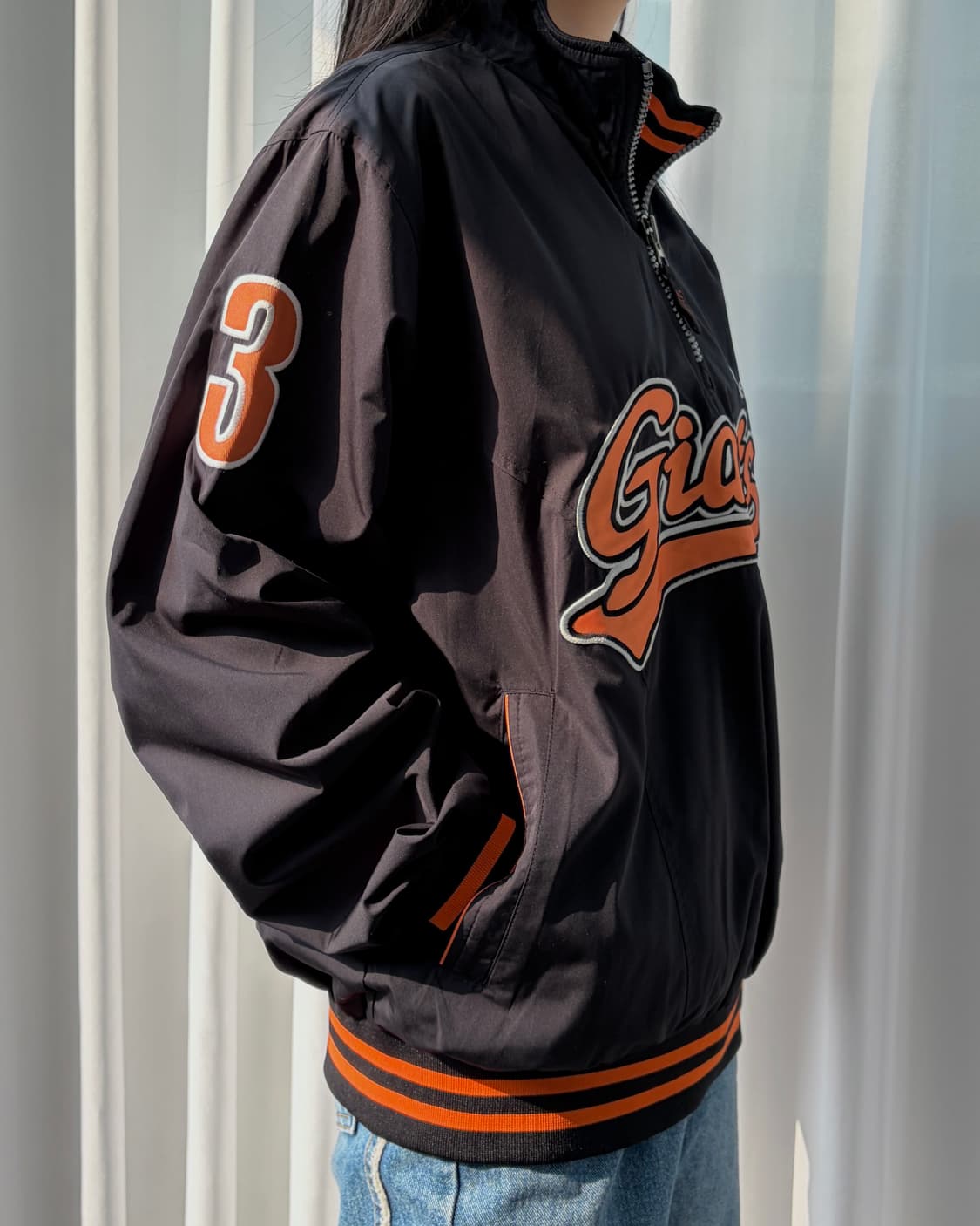 [M]롯데 자이언츠 춘추용 베이스볼 하프집업 바람막이 자켓 상품이미지1