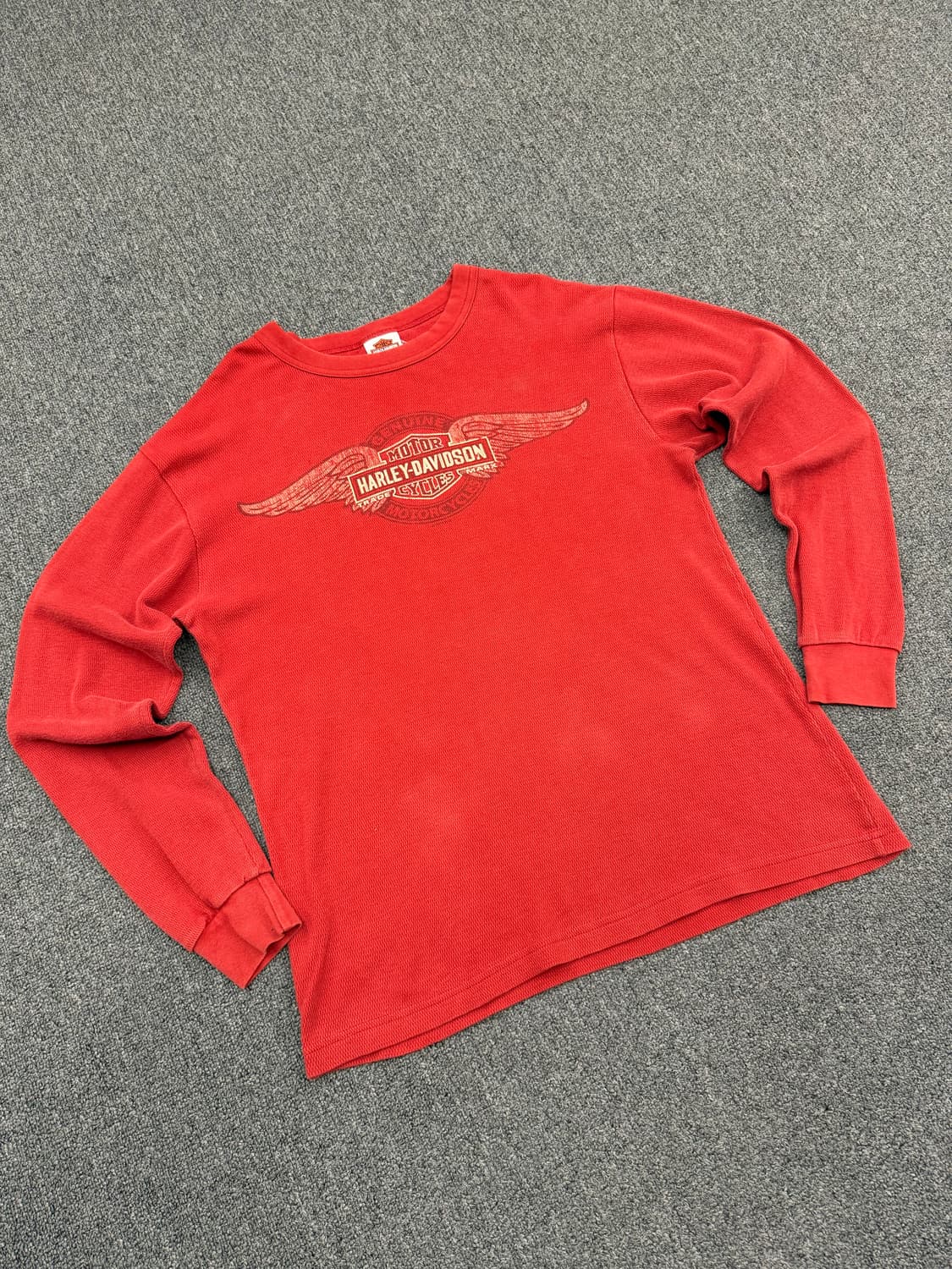 M) 할리데이비슨 빈티지 프린팅 레드 롱슬리브 상품이미지1