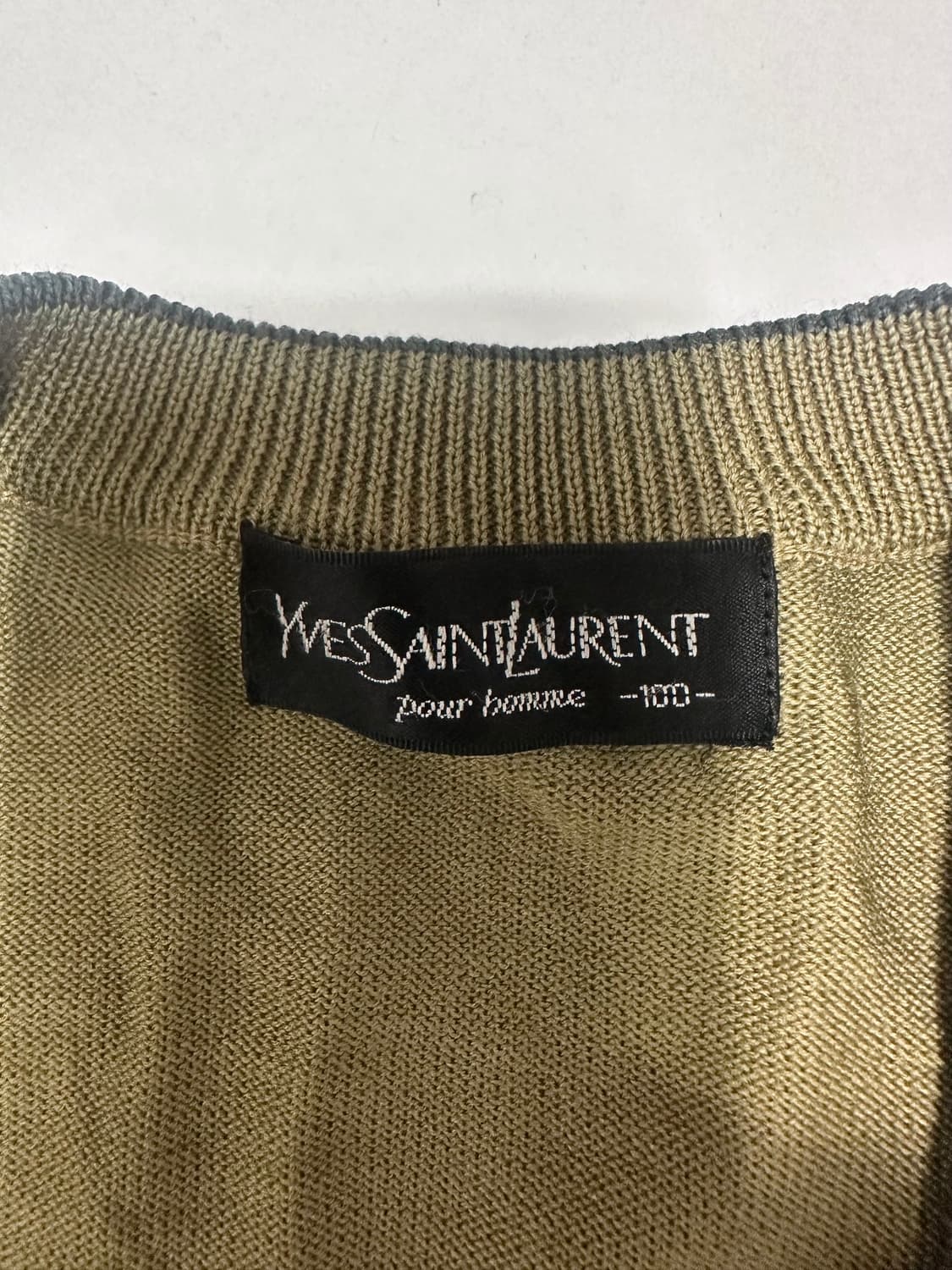 YSL 입생로랑 브라운 체크 패턴 가디건 상품이미지4