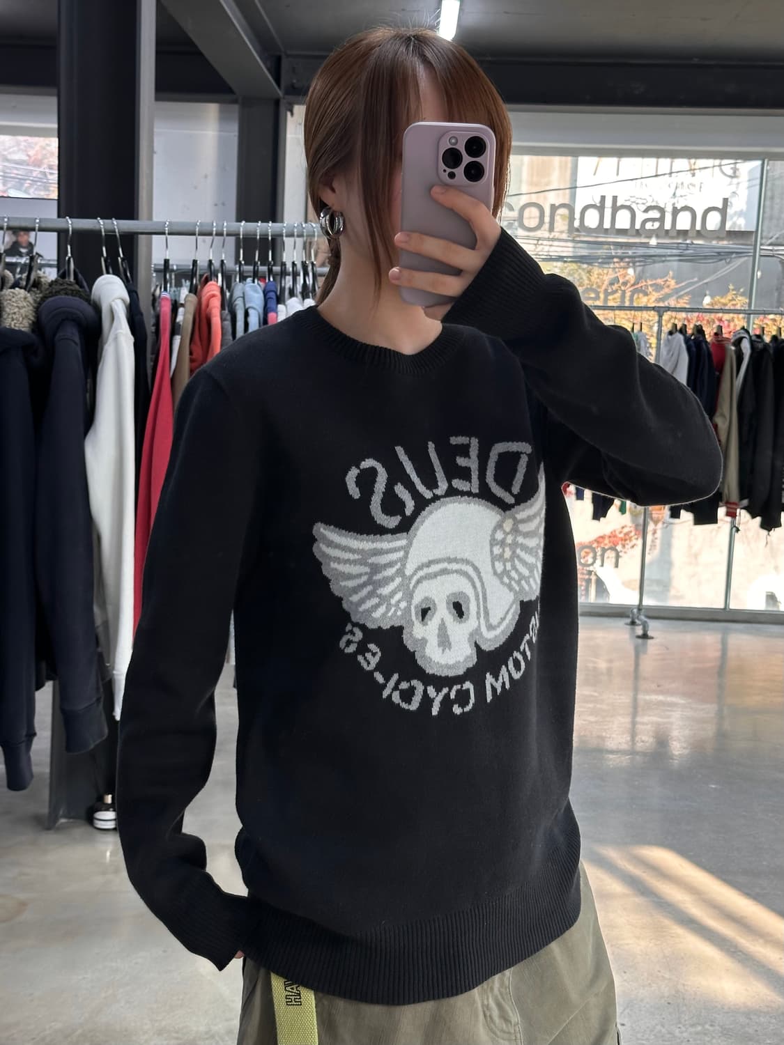 데우스 엑스마키나 스컬윙 빅로고 니트 상품이미지3