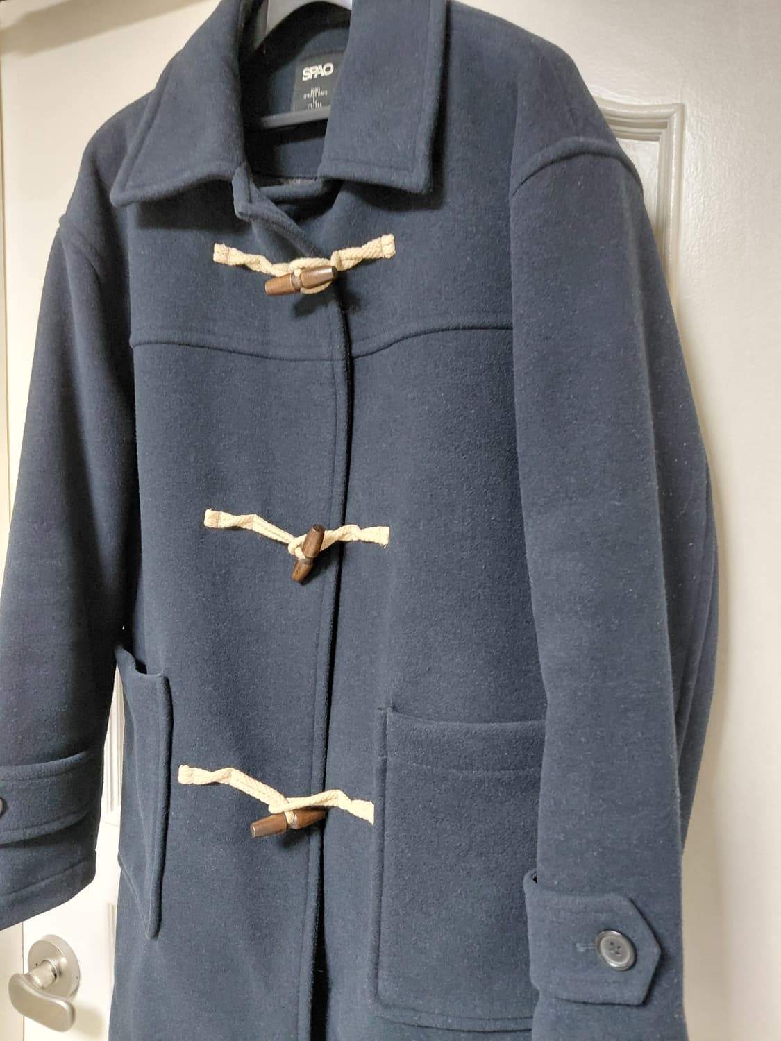 스파오 네이비 떡볶이 코트 L 상품이미지2