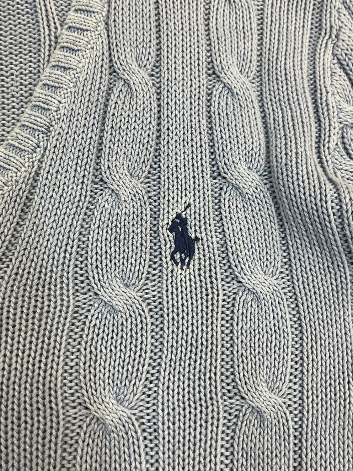 폴로 랄프로렌 브이넥 꽈배기 니트 스카이블루 L  #csz3776  상품이미지6