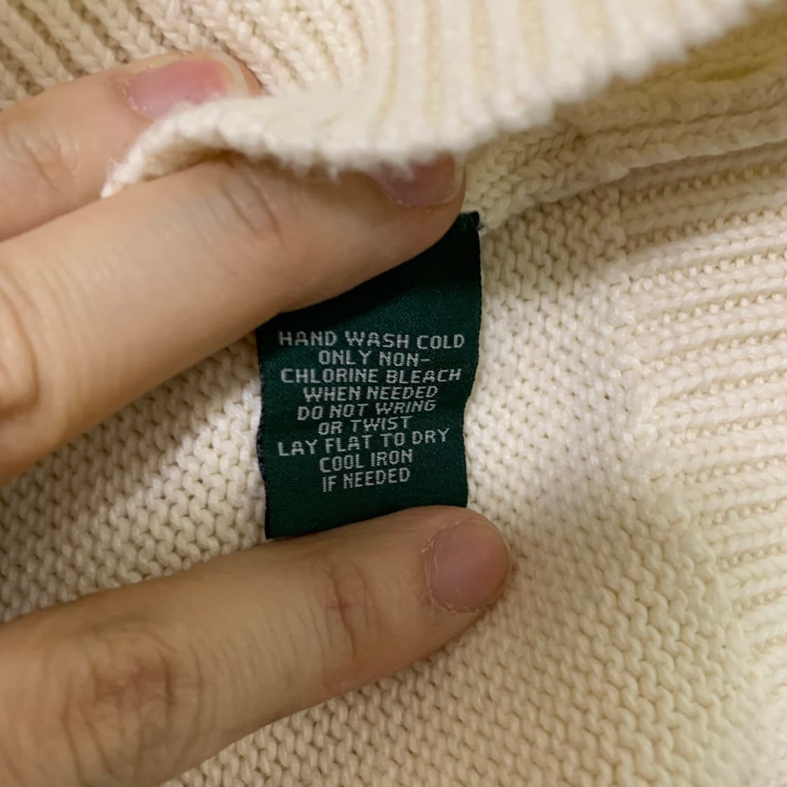 로렌랄프로렌 빈티지 아이보리 금장 버튼 반집업 니트 여성 L 상품이미지4