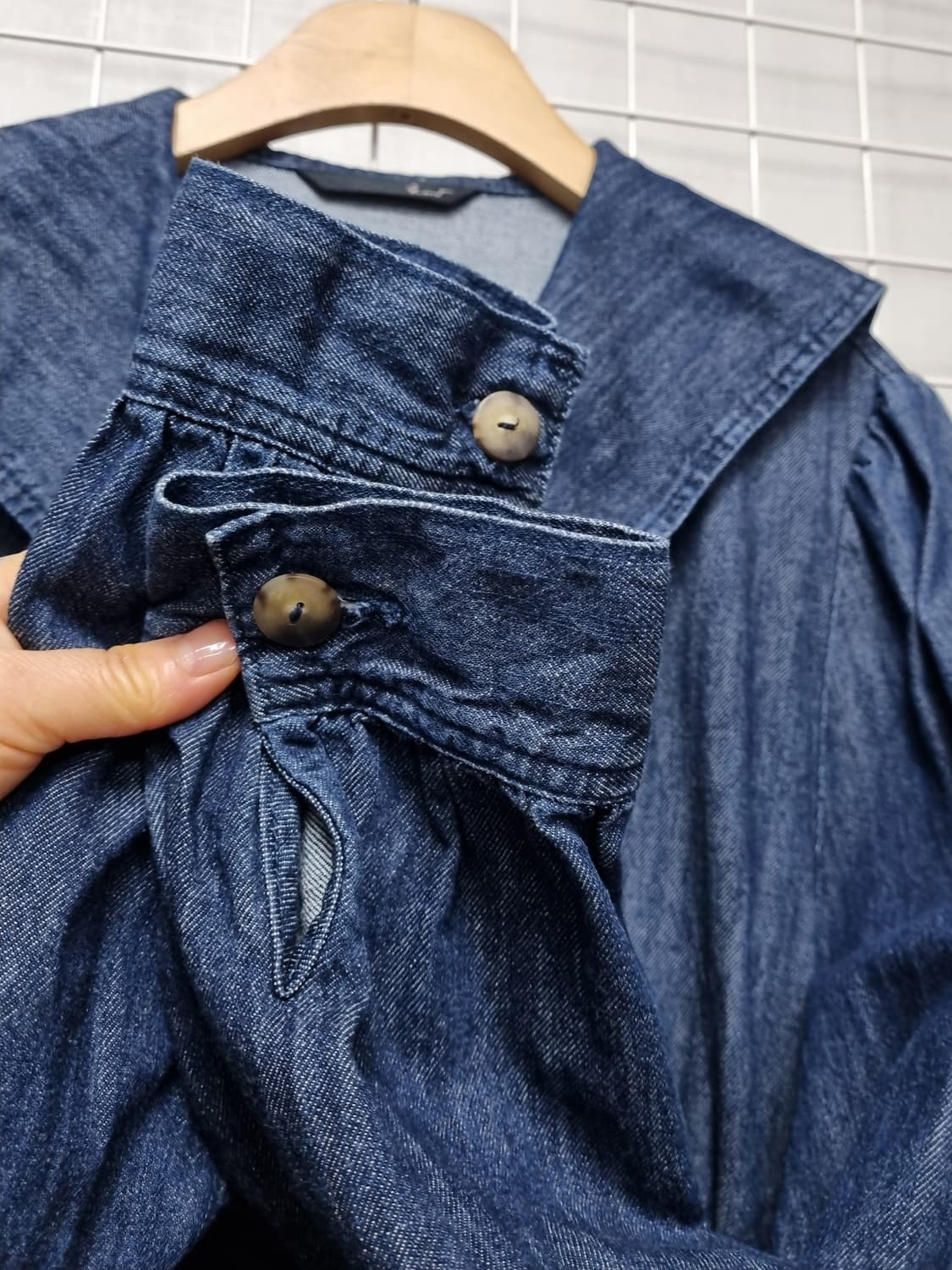 지컷 세일러카라 데님원피스 청원피스 상품이미지5