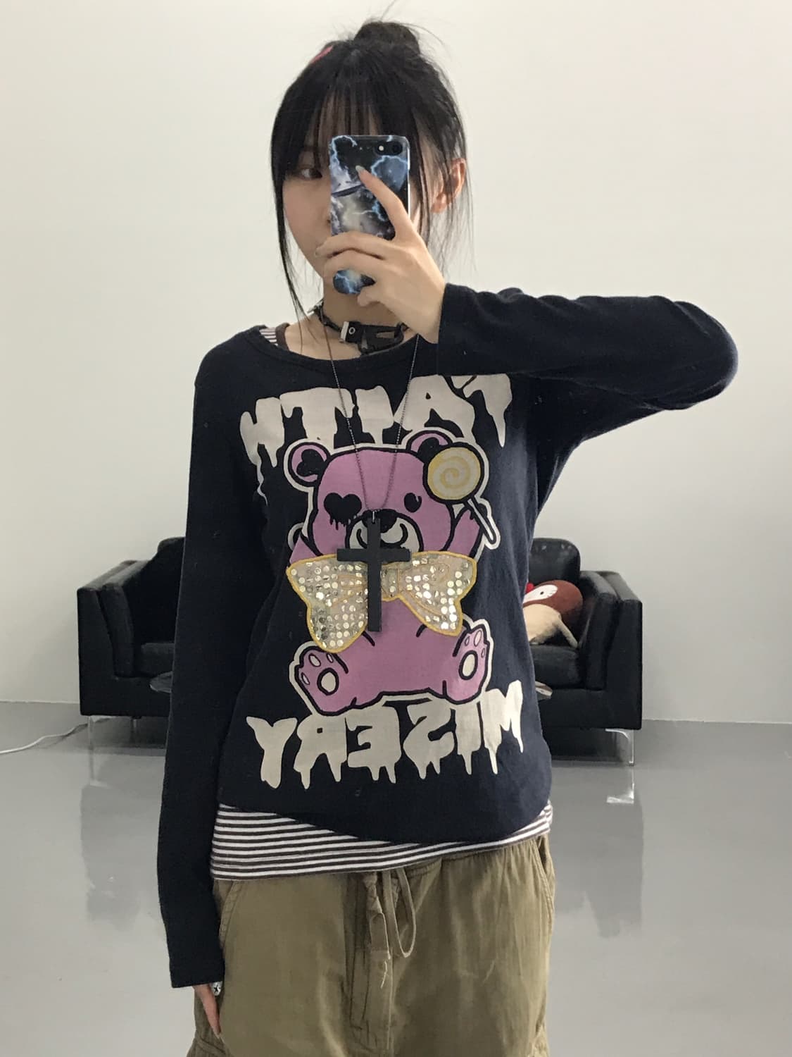 Jpn Kitsch Graphic Long Sleeve T-Shirts 상품이미지1