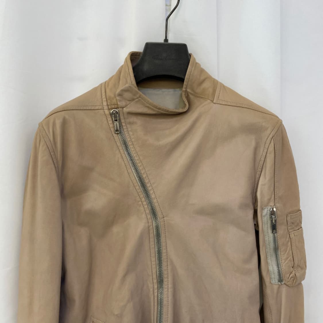 [85] 릭오웬스 베이지 램스킨 레더 자켓 XS 상품이미지2